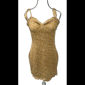 Revolve MORE TO COME Itzel Smocked Mini Dress Size Large NWT